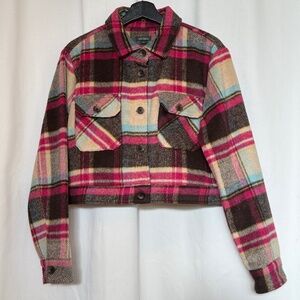 Wild Fable Cropped Plaid Jacket Women's Large
